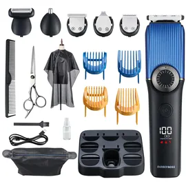 BARBERBOSS Bartschneider Herren, Schnurlose Haarschneidemaschine Männer: Trimmer für Männer, Pflegesets, Wasserdicht, Nasenhaarschneider für Männer, QR-6088
