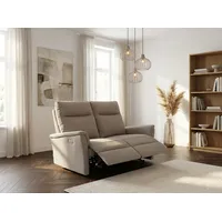 Home Affaire 2-Sitzer HOME AFFAIRE "FINNARA,2-Sitzer,elelektrische Relaxfunktion in 2 Sitzen, USB A/C", taupe, B:128cm H:103cm T:88cm, 100% POLYESTER, Sofas, Liegefunktion 105-135, Federkern