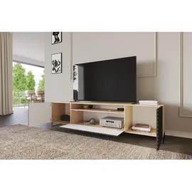 altdecor Zeno Lowboard 200 cm x 53 cm x 41 cm Schwarz Holz