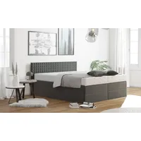 Westfalia Schlafkomfort Boxspringbett, grau (anthrazit), B:195cm L:210cm, Bezug: 100%