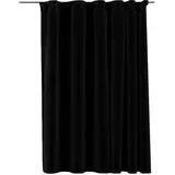 vidaXL Vorhang Verdunkelung mit Haken Verdunkelungsvorhang Kräuselband Thermo Gardine Blickdicht Thermovorhang Leinenoptik Schwarz 290x245cm