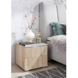 Priess Nachtkommode mit LED-Beleuchtung und Push-to-open
