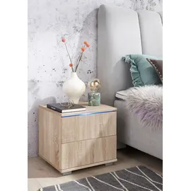 Priess Nachtkommode mit LED-Beleuchtung und Push-to-open