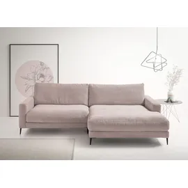 Home Affaire Ecksofa HOME AFFAIRE "Downtown, B/T/H: 272/190/84 cm L-Form", rosa (rosé), B:272cm H:84cm T:190cm, 88% Polyester, 12% Polyacryl, Sofas, Ecksofa, weicher Sitzkomfort auch in Cord und Bouclé, incl. Zierkissen