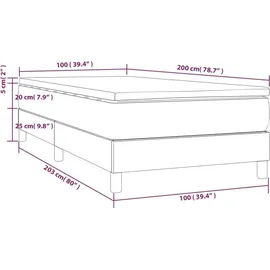 vidaXL Boxspringbett 100 x 200 cm Weiß