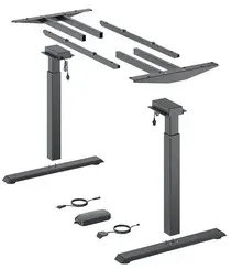 Elektro-Tischgestell, 1.200x2000mm,Steelforce Pro 370 SLS, 9309752,schwarz