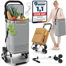 eloneo Einkaufsroller Treppensteiger Grau 56 L