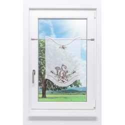 Scheibenhänger Plauener Spitze - Eichhörnchen " (Bx H) 40cm * 60cm" Braun/graubraun