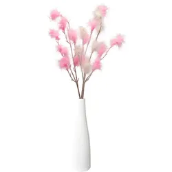Tischvase CREATIV HOME "Vase mit Federzweigen", rosa (weiß, rosa), H:27cm Ø:7,5cm, Vasen, für die moderne Einrichtung