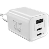 USB C Ladegerät 3-Port Ladestecker USBC Netzteil insgesamt 120W mit 65W Typ C PD Port + 27W USB Ladeadapter Schnellladegerät für iPhone/Samsung Galaxy s25 Ultra S24/ iPad Pro/Google Pixel usw,1PCS
