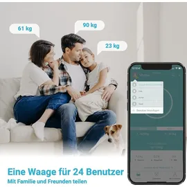 Fitleap Personenwaage Körperfett- & Muskelanalyse Weiß