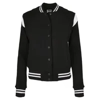 URBAN CLASSICS Sustainable College Recyclable Jacke Black / White XS