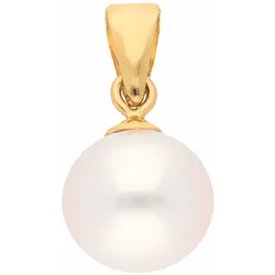 Ketten-Anhänger ADELIA ́S "Damen 585 Gold Anhänger mit Süßwasser Zuchtperle", gold, Schmuckanhänger, Damen, Gold, mit Süßwasser Zuchtperle für Damen