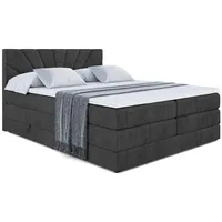 Altdecor Boxspringbett Schwarz, Höhe ca. 20 cm, 160x200 cm,