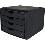Helit Schubladenbox the green chameleon schwarz H6429595, DIN A4 mit 4 Schubladen