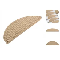 VidaXL Treppenmatten Selbstklebend Sisal-Optik 15 Stk. 65x21x4 cm Sand