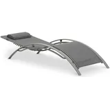 Idimex Gartenliege 195 x 65 x 22 cm Grau