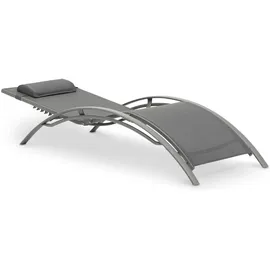 Idimex Gartenliege 195 x 65 x 22 cm Grau