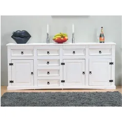 Sideboard New Mexiko Holz Anrichte Buffet Schubladen Kommode Schrank weiß