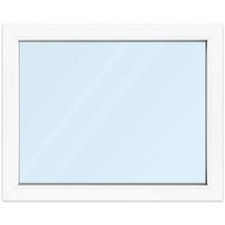 Fenster 100 x 80 cm, Kunststoff, Kömmerling 70 AD, Weiß, 1000 x 800 mm, festverglast, individuell online konfigurieren