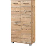 Schildmeyer Isola Midischrank 60 x 117 x 32,6 cm Braun/Silber