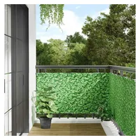 vidaXL Balkon-Sichtschutz Pflanzen-Optik Grün 700x75 cm PVC