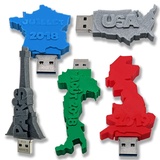 Anpassbarer USB-Stick in Länderform – 15 Farben, 10 Zeichen – Schnelle Dateiübertragung – 8, 16, 32 GB – Chipsatz 3.0 Klasse A (32 GB)