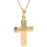 HOPLO Kreuzanhänger Anhänger Kreuz mit massiver Goldkette 1,1 mm 333-8 Karat Gold, Made in Germany 38 cm