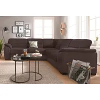 sit&more Ecksofa »Montego L-Form« wahlweise mit Bettfunktion und Schubkasten braun