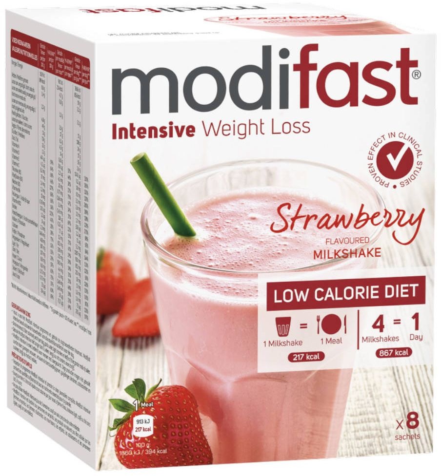 modifast® Intensive Weight Loss Milkshake Fraise 8 pc(s) sachet(s)