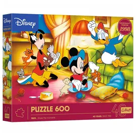 Trefl - 40-jähriges Jubiläum von Trefl: Disney, Mickey Mouse und Freunde - Puzzle 600 Teile - DIY-Puzzle mit Figuren aus klassischen Disney-Zeichentrickfilmen, für Erwachsene und Kinder ab 14 Jahren