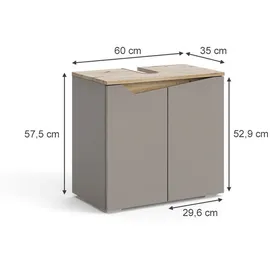 Vicco Waschbeckenunterschrank 60 x 57,5 cm mit 2 Türen Grau