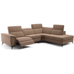 Designer Wohnlandschaft AMARO Stoff Sofa - braun