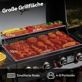 Royal Gourmet 4-Brenner Gasgrill 10 kW grau