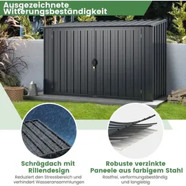 Costway Mülltonnenbox 193 x 86 x 127 cm grau