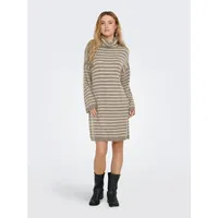 Only Strickkleid »ONLTALIO LS STRIPE ROLLNECK DRESS BF KNT«, Gr. XS (34) - N-Gr, Weathered Teak Stripes:Birch Melange, , 41351525-XS N-Gr