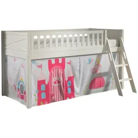 58 aufm Kessel Kinderbett Karyl 90 x 200 cm Massivholz weiß