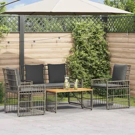 vidaXL Gartenmöbel Set 4-tlg. Grau/Dunkelgrau