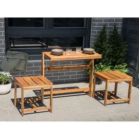 Beliani Wandelbare 2-in-1 Gartenbank 90 x 0 x 0 cm Hellbraun