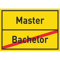 Master Bachelor Schild Ortsschild A1 Rückseite selbstklebend