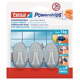 Tesa Powerstrips Haken Oval Matt-Chrom