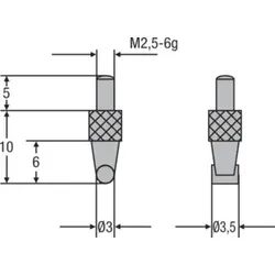 Helios-Preisser Messeinsatz M2,5mm Zyl- inder Länge 3,5 mm 2,0 mm