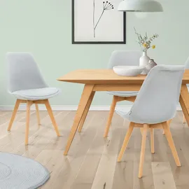 ML-Design 4er Set Esszimmerstühle Skandinavisches Retro Polsterstuhl Grau