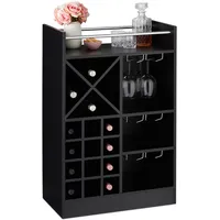 Relaxdays Weinregal 63 x 35 x 96 cm Schwarz