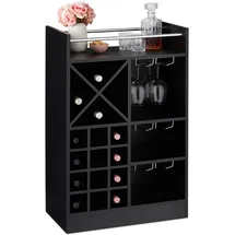Relaxdays Weinregal 63 x 35 x 96 cm Schwarz