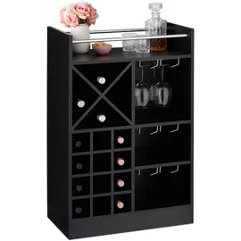 Relaxdays Weinregal 63 x 35 x 96 cm Schwarz