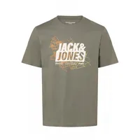 JACK & JONES Herren Rundhals T-Shirt JCOMAP LOGO Regular Fit Agave Grün 12252376 XL