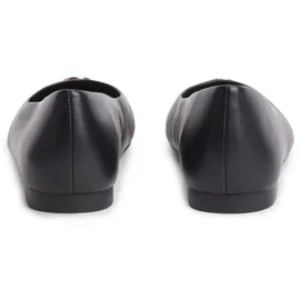 Tommy Hilfiger Damen Th Plate Leder Ballerina FW0FW09374 Ballerinas, Schwarz, 39