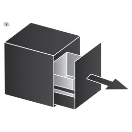 ninka Mülltrennsystem Set eins2fünf 6 Fächer 500 mm Dunkelgrau