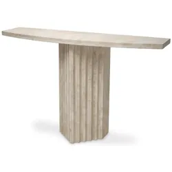 Casa Padrino Luxus Konsole Beige 121,5 x 35 x H. 75,5 cm - Rechteckiger Travertin Konsolentisch - Wohnzimmer Möbel - Hotel Möbel - Travertin Möbel - Luxus Möbel - Luxus Einrichtung